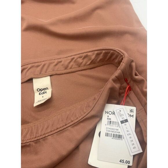 Open Edit Side Ruched Skirt In Tan Mocha, Sz. S - Picture 7 of 11